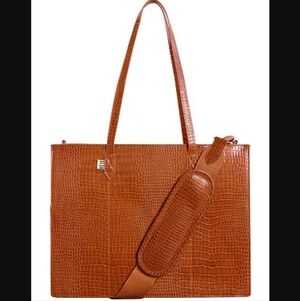 🎒 LN The Large Work Tote in Cognac Croc BEIS Cognac Croc Sold Out!